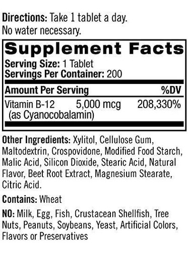 Vitamina B-12 Natrol/5000 Mcg/200 Comprimidos - Imagem 4
