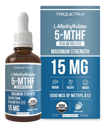 L Metil Folato 15mg Mais Cofator De Metil B12 - Força Profis