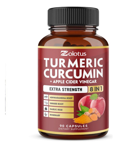 Cápsulas De Curcumina De Cúrcuma + Vinagre De Cidra 7 Em 1,