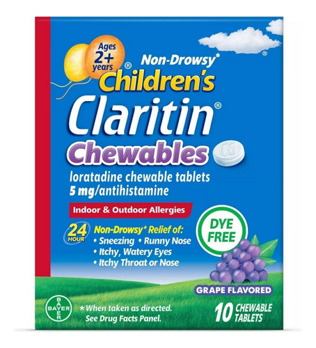 Comprimidos Mastigáveis Para Alergia Infantil Claritin, 24 H