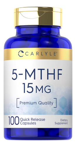 Suplemento Carlyle 5-mthf L-metilfolato 15 Mg 100 Cápsulas