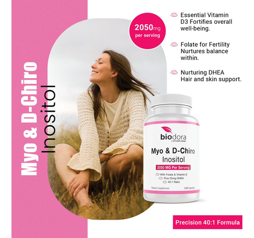Suplemento Biodora Myo & D-chiro Inositol 2050 Mg 120 Cápsul - Imagem 3