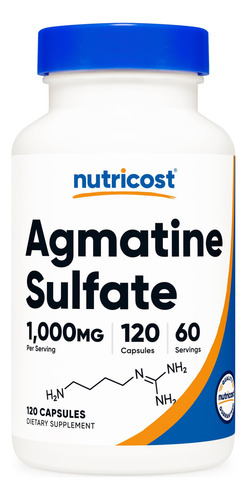 Suplemento Nutricost Sulfato De Agmatina 1000mg 120 Cápsulas