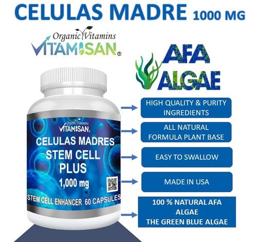 Suplemento Vitamisan Célula-tronco De Algas Verdes Azuis 100 - Imagem 3