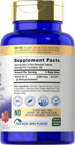 Carlyle Vitamina B-12 | 2000mcg | 240 Comprimidos De Dissolu - Imagem 2