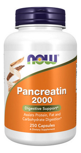 Pancreatina 200 Mg 250 Cápsulas Da Now Foods