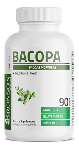 Suplemento Bronson Bacopa 1200 Mg, Extrato 8:1 90 Cápsulas - Imagem 3
