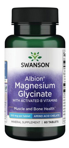 Glicinato De Magnésio Albion Com Vitaminas B Ativadas 200 Mg