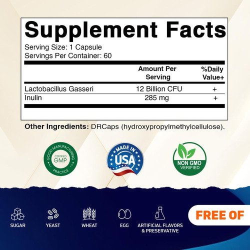 Suplemento Vitamínico Lactobacillus Gasseri 12 Bilhões De Dr - Imagem 2