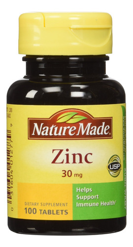 Suplemento Nature Made Zinc 30 Mg 100 Comprimidos