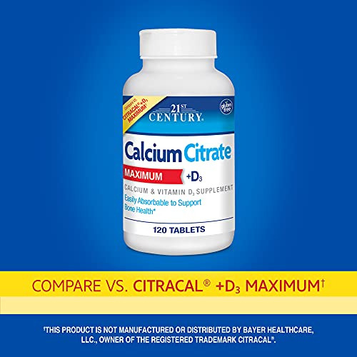 Suplemento 21st Century Calcium Citrate Plus D3 400 Comprimi - Imagem 2