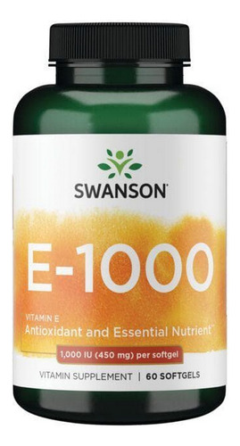 E-1000 1.000 Ui (671,1 Mg) 60 Cápsulas Gelatinosas Da Swanso - Imagem 2