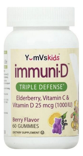 60 Gomas Para Crianças Immuni-d (sabugueiro +c +d) Da Yum-v"