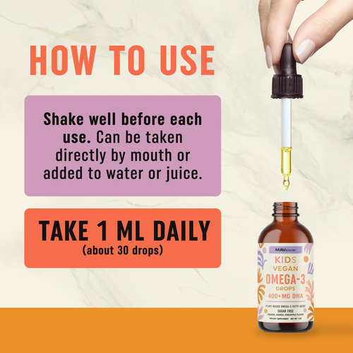 Suplemento Mav Nutrition Vegan Omega 3 Liquid Drops Kids - Imagem 7