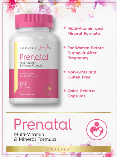 Vitaminas Pré-natais Carlyle Para Mulheres | 120 Cápsulas | - Imagem 4