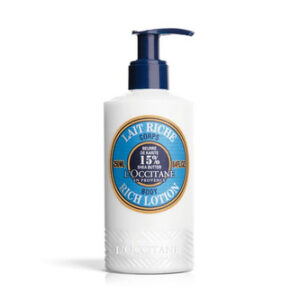 Loção corporal L&quotOccitane Karite Body Care Loção corporal Ultra Rich Shea em um dispensador de karité de 250 ml