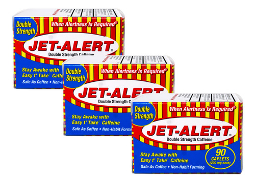 Cápsulas De Cafeína Jet-alert Double Strength 200 Mg 90 Cáps
