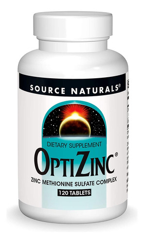 Comprimidos Source Naturals Optizinc, Zinco, Metionina, 240