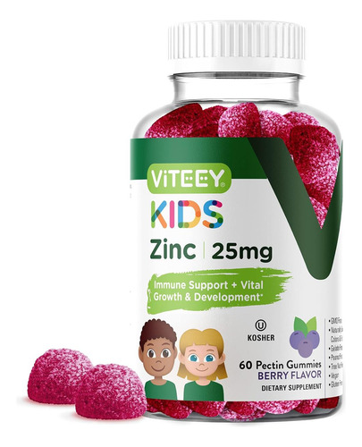 Zinco Para Gomas Infantis, 25mg - Suporte Imunológico Para C