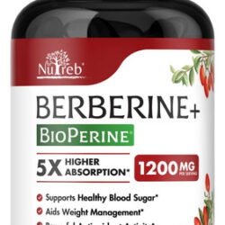 Suplemento Nutreb Berberine 1200 Mg Com Absorção 5 Vezes Mai