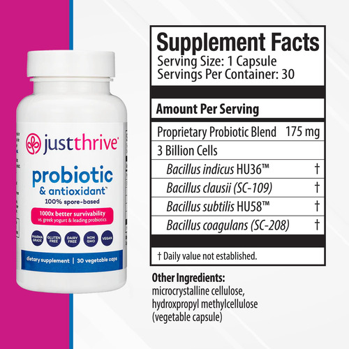 Suplemento Just Thrive Probiótico Suprimento De 30 Dias - Imagem 2
