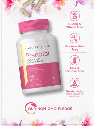 Vitaminas Pré-natais Carlyle Para Mulheres | 120 Cápsulas | - Imagem 5