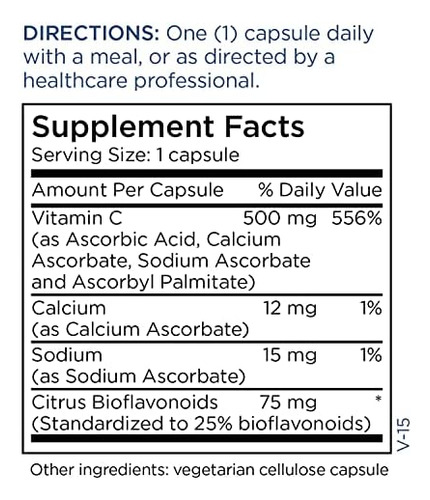 Vitamina C Tamponada De Manutenção Metabólica 500 Mg Com Bi - Imagem 3