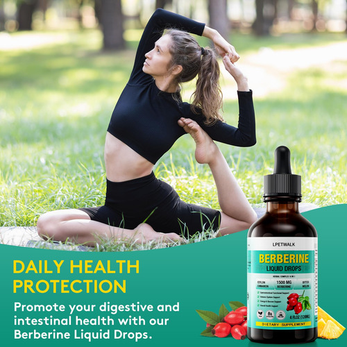 Suplemento Lpetwalk Berberine Liquid Drops 120ml Orgânico - Imagem 7