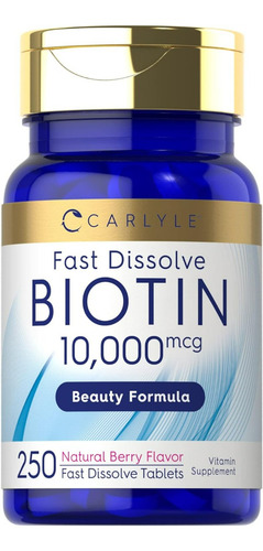Suplemento Carlyle Biotin 10000mcg 250 Comprimidos Dissolvid - Imagem 4