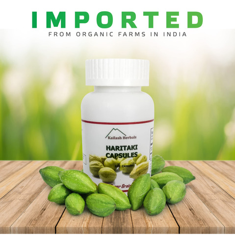 Suplemento Kailash Herbals Organic Haritaki 100 Cápsulas - Imagem 5