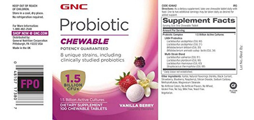 Probiótico 1.5bi Gnc Mastigável De 100 Comprimidos - Imagem 5