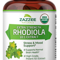 Suplemento Zazzee Usda Extrato Orgânico De Rhodiola 3000 Mg