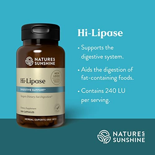 Suplemento Dietético Natures Sunshine Hi Lipase, 100 Cápsu - Imagem 4