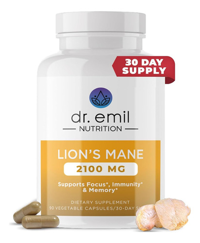 Suplemento Dr. Emil Nutrition Lion"s Mane, Cápsulas De 2100