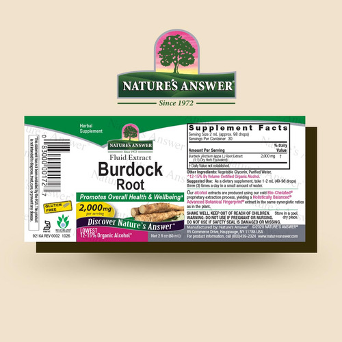 Suplemento Nature"s Answer Bardock Root 60ml Super Concentra - Imagem 2