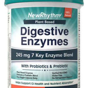 Enzimas Digestivas Newrhythm 245 Mg Com Probióticos 60 Cápsu