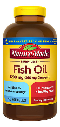 Óleo De Peixe 1200 Mg Omega 3 360 Mg Nature Made 250 Cápsula - Imagem 5