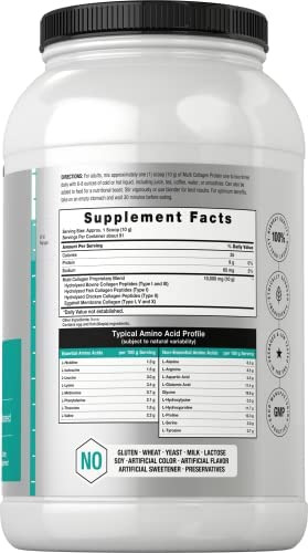 Proteína Em Pó Multi Colágeno 32 Onças | Tipo I, Ii, Iii, V - Imagem 2