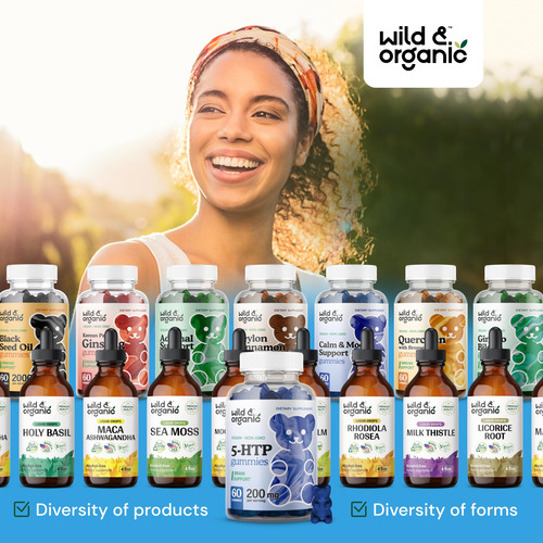 Suplemento Wild & Organic 5-htp 200mg Mood Gummies 60 Vegan - Imagem 7