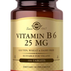 Solgar Vitamin B6 25 Mg, 100 Comprimidos - Ajuda A Aument...