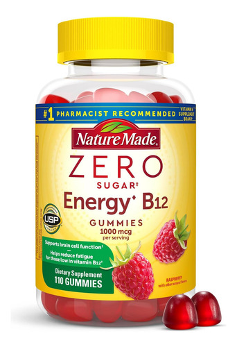 Nature Made Zero Sugar Energy Vitamina B12 Gomas 1000 Mcg Po