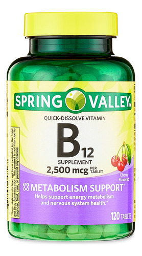 Vitamina B12 2500mcg Spring Valley 120 Comprimidos De Dissol - Imagem 7