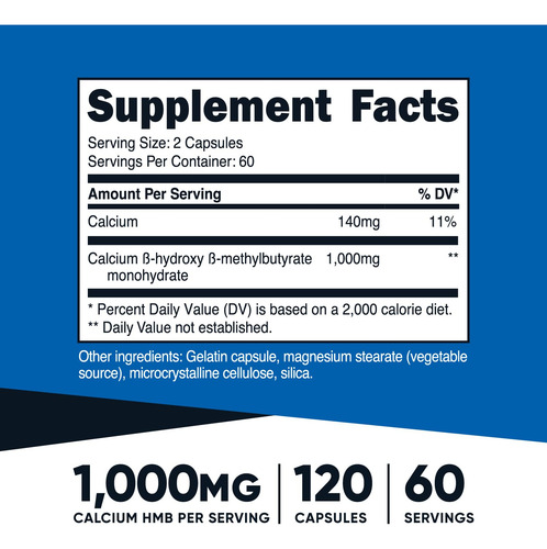 Suplemento Nutricost Hmb (beta-hidroxi Beta-metilbutirato) - Imagem 2