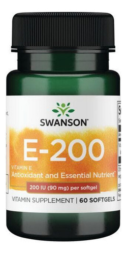 E-200 200 Ui (90 Mg) 60 Cápsulas Gelatinosas Da Swanson Vita - Imagem 2