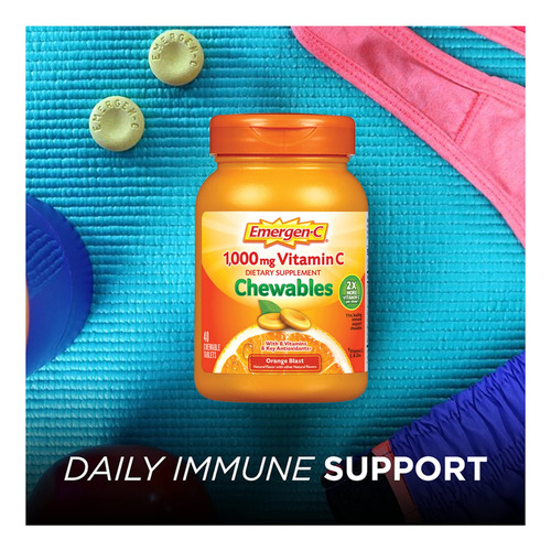 Suplemento Emergen-c De Vitamina C Mastigável 1000 Mg 40 Com - Imagem 5