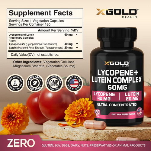 Suplemento X Gold Health Licopeno 60 Mg + Luteína 20 Mg 180 - Imagem 2