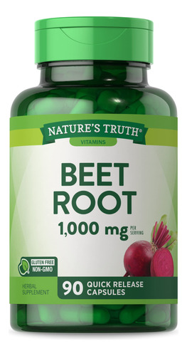 Suplemento Cápsulas De Raiz De Beterraba Nature"s Truth 1000