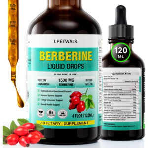 Suplemento Lpetwalk Berberine Liquid Drops 120ml Orgânico