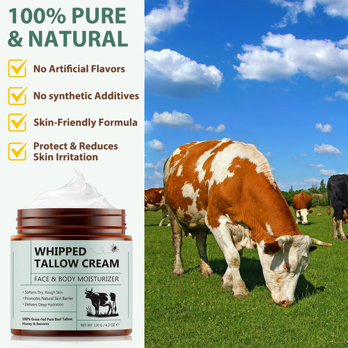 Hidratante Laraspi Beef Tallow Para Rosto E Corpo 125ml Orgâ - Imagem 5