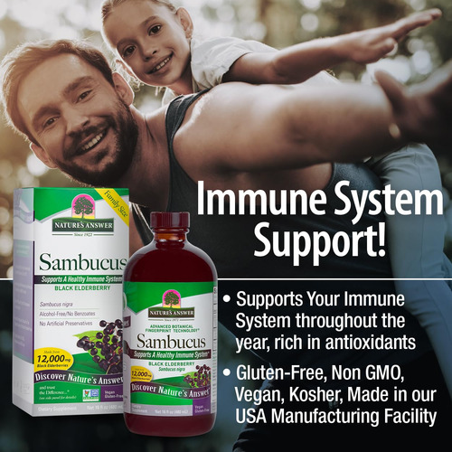Suplemento Nature"s Answer Sambucus Sabugueiro Syrup 473ml - Imagem 4